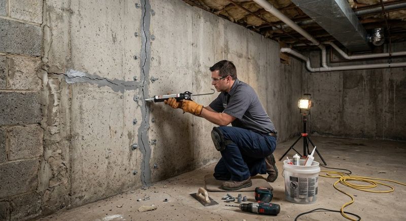 Basement Crack Repair in Corydon, IN
