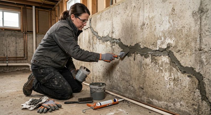 Cracked Basement Floor Repair in Corydon, IN