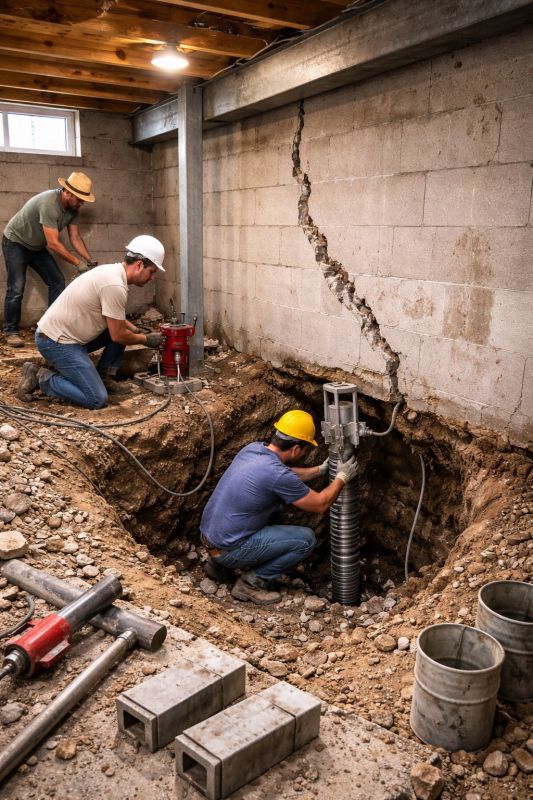 Foundation Structural Repair in Floyds Knobs, IN