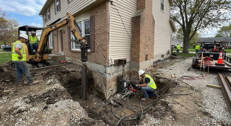 Sinking Foundation Repair in Irvington, KY