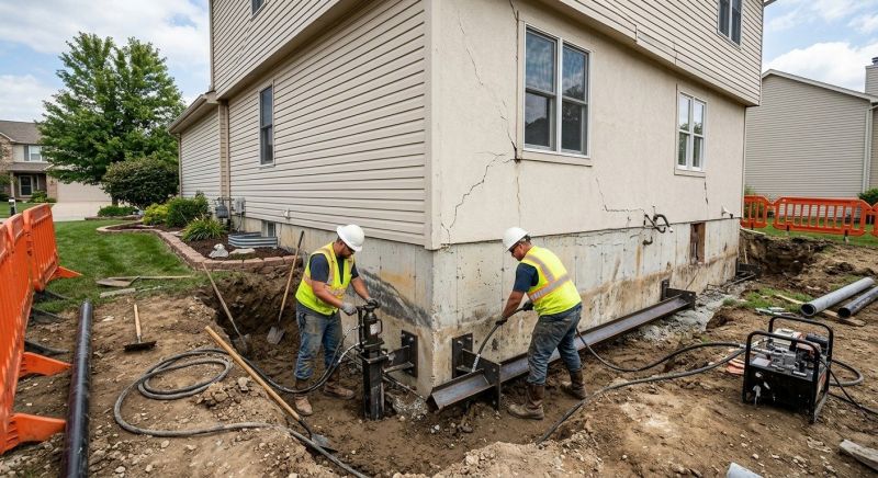 Sinking Foundation Repair in Jeffersonville, IN