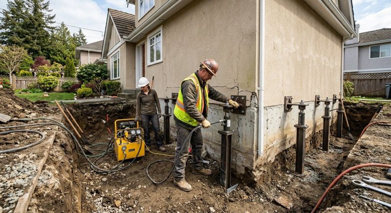 Sinking Foundation Repair in Corydon, IN